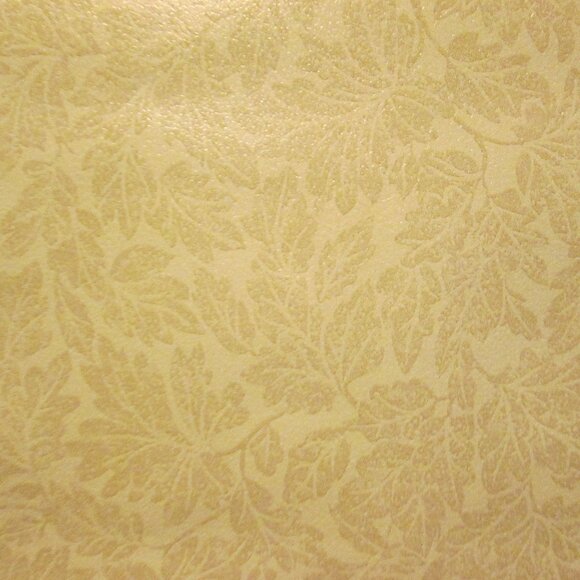 Vintage 1990s Beige Leaf Motif Wallpaper - Picture 2 of 10